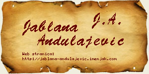 Jablana Andulajević vizit kartica